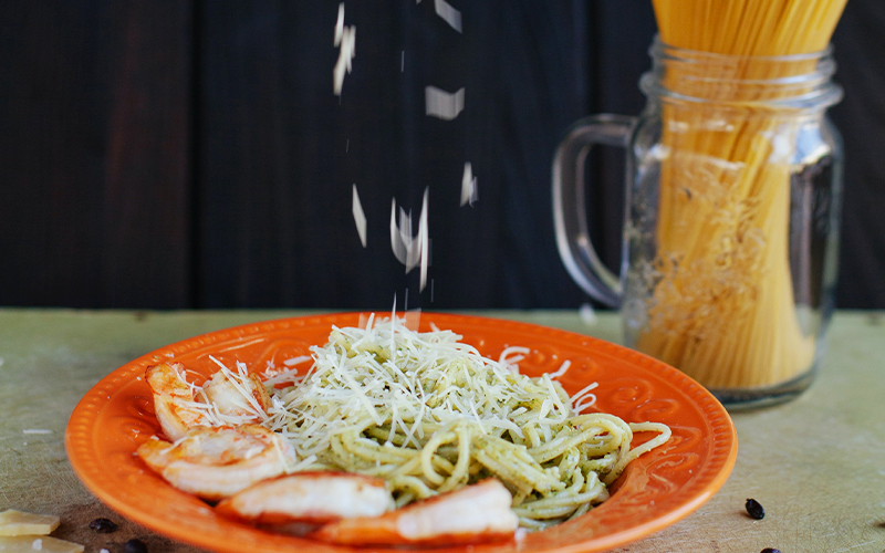 Spaghetti med räkor